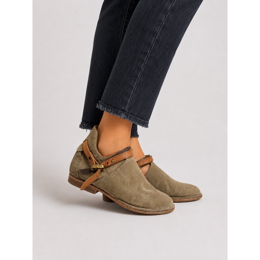 A.S.‎ 98 Ramos Suede Leather Buckle Ankle Boots Lagenlook Boho 41 US 11